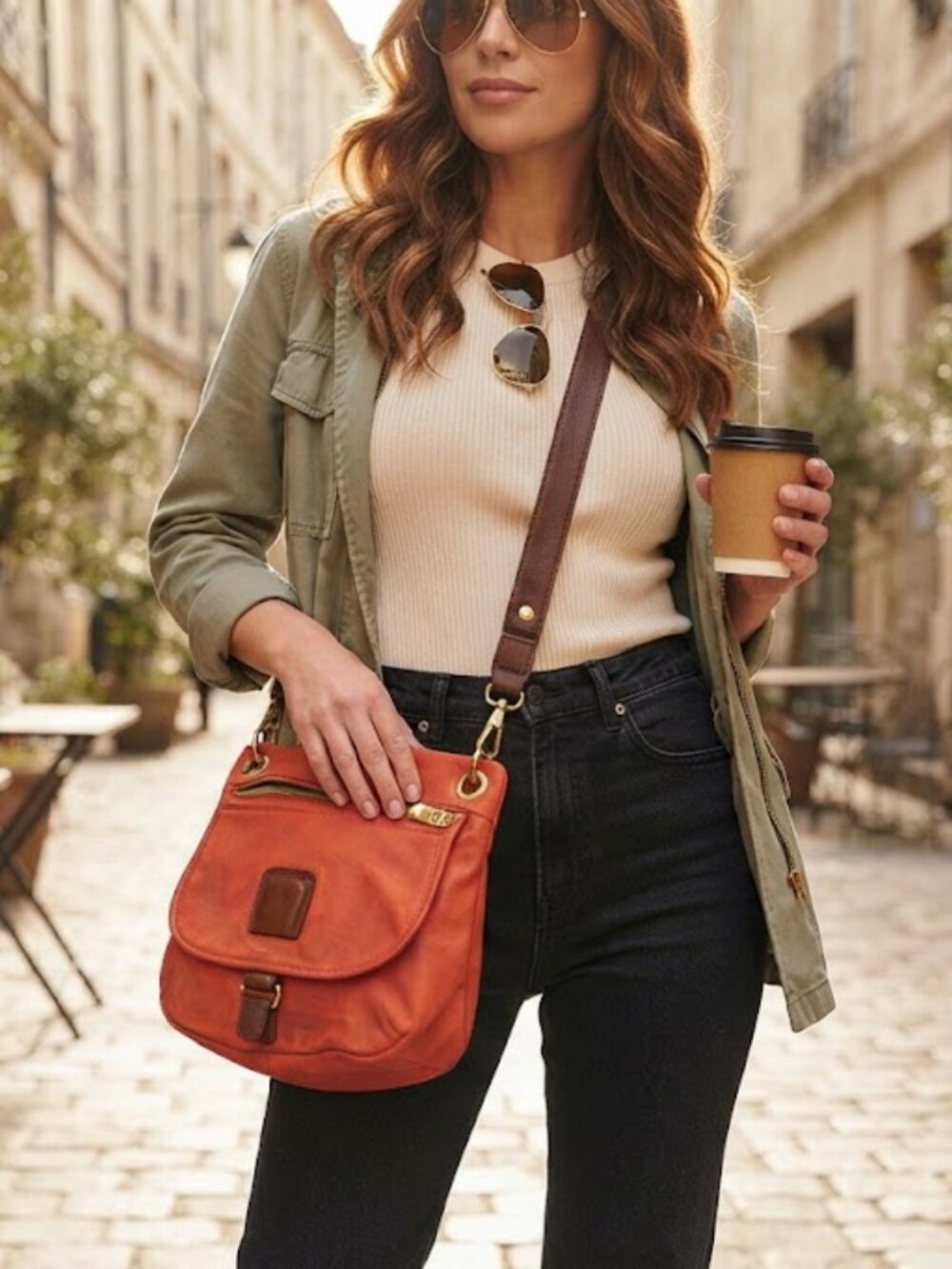 Wonderful orange CoLab shoulder bag